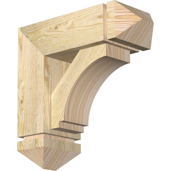 Ekena Millwork Imperial Arts and Crafts Rough Sawn Bracket w/ Offset Brace, Douglas Fir, 6"W x 16"D x 16"H BKT0604X16X16IMP03RDF - main